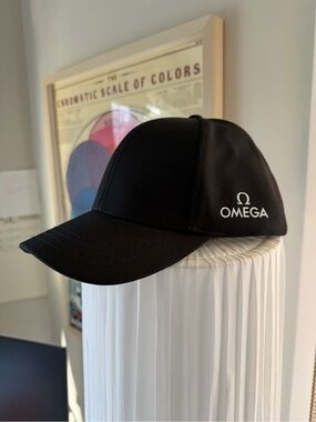 Omega Black Cap with White Logo